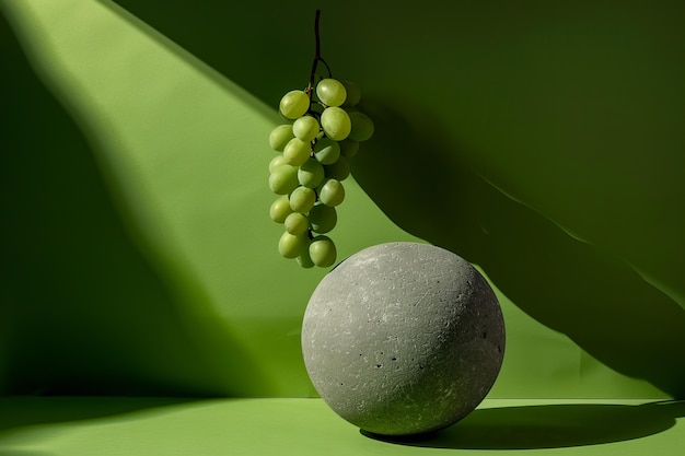 Free photo view of delicious green grapes