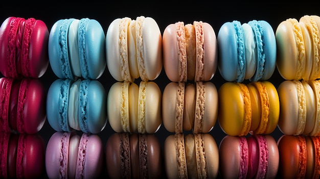 Free photo view of delicious macarons