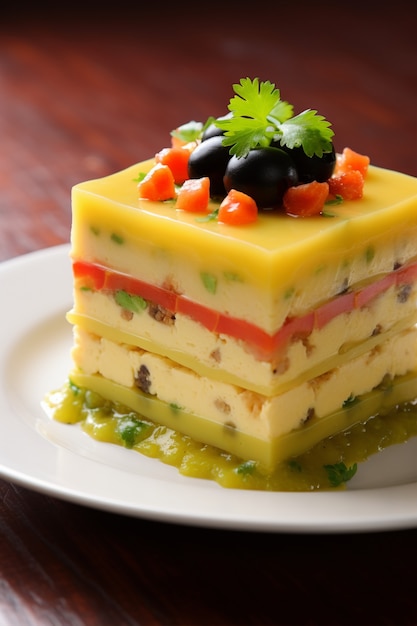 Free photo view of delicious pudding dish