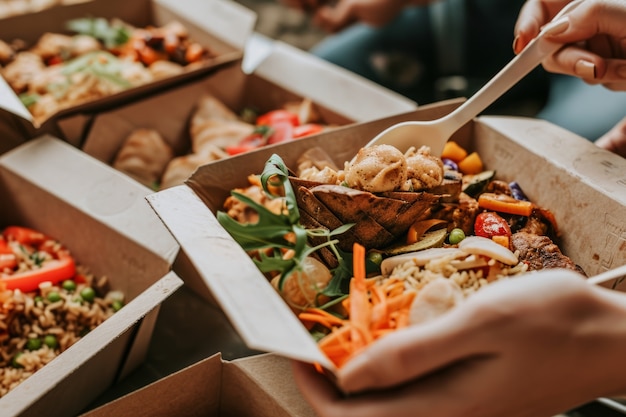 Free photo view of delicious ready-to-eat meal