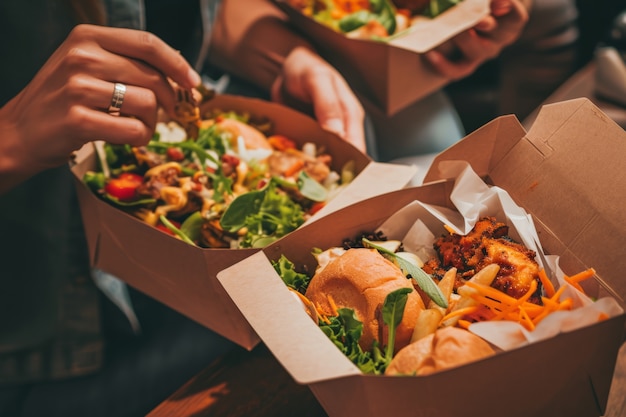 Free photo view of delicious ready-to-eat meal