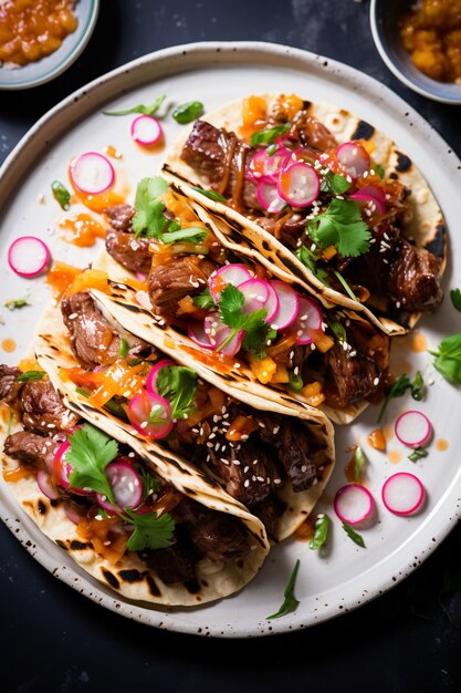view of delicious tacos dish