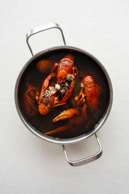 View of dish made of crawfish