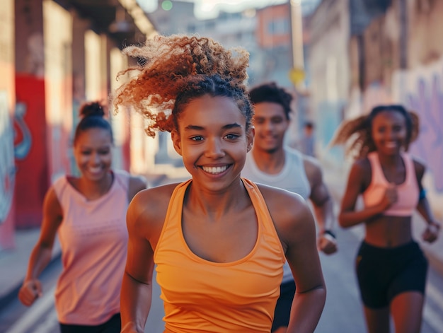 Foto gratuita il punto di vista di diversi adolescenti che praticano attività di salute e benessere per se stessi e la loro comunità