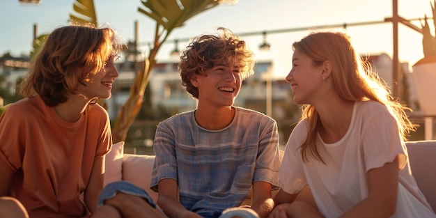 Foto gratuita il punto di vista di diversi adolescenti che praticano attività di salute e benessere per se stessi e la loro comunità