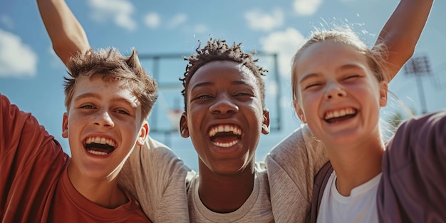 View of diverse adolescents practicing health and wellness activities for themselves and their community