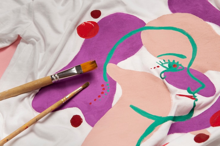 Free Photo view of diy hand painted t-shirt