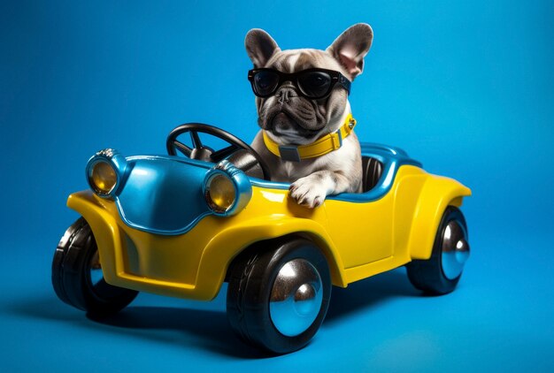 View of dog with funny outfit