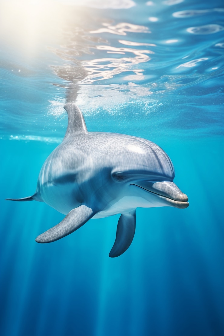 Free Photo view of dolphin swimming in water