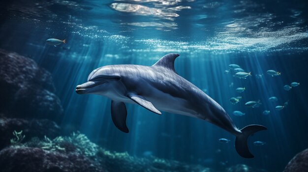 View of dolphin swimming in water