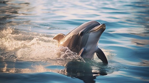 Free photo view of dolphin swimming in water