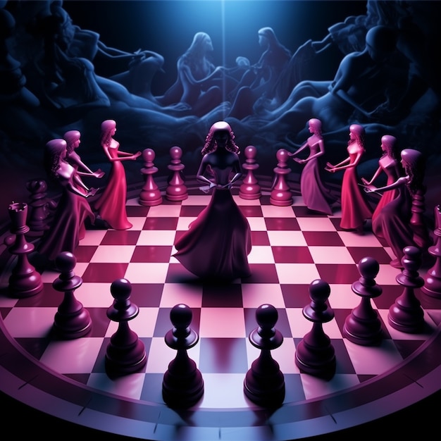 Free AI Image  View of chess pieces with dramatic and mystical