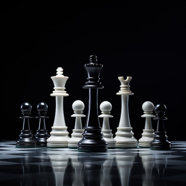 Free AI Image  View of chess pieces with dramatic and mystical background