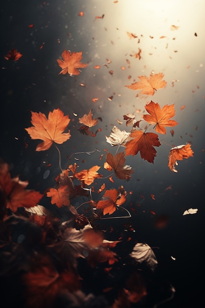 Free photo view of dry autumn leaves