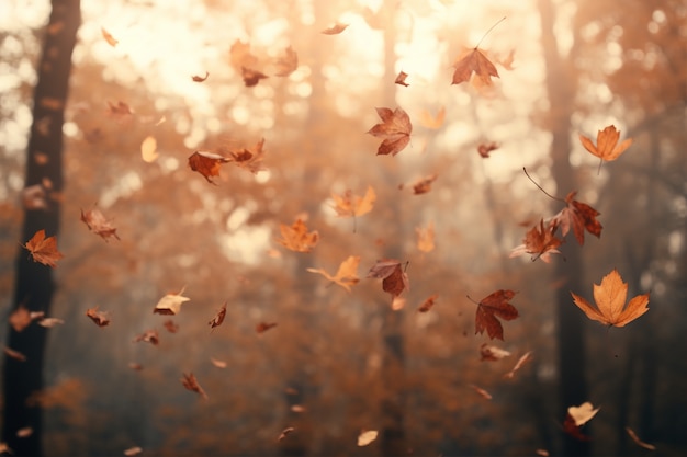 Free photo view of dry autumn leaves