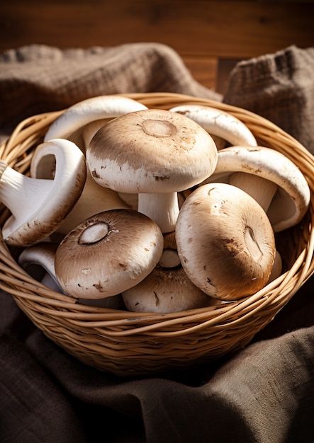 Free photo view of edible mushrooms
