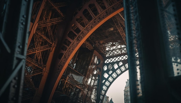 A view of the eiffel tower from the outside