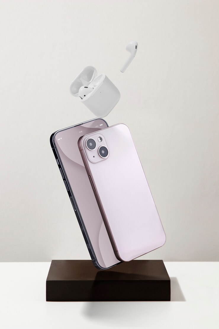 View of electronic product balancing on podium