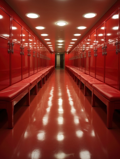 Free photo view of empty football locker room