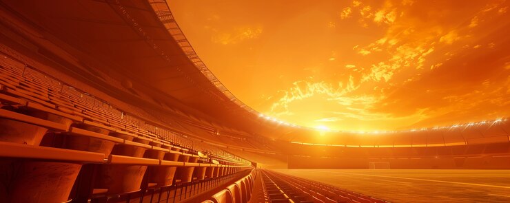 無料Photo 空のサッカースタジアムの景色ファンタジーと夢のような空