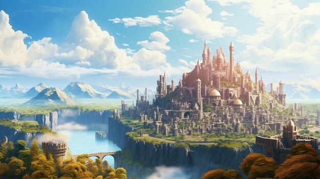 View of fairytale castle