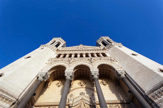 Free photo view of famous basilica in lyon city