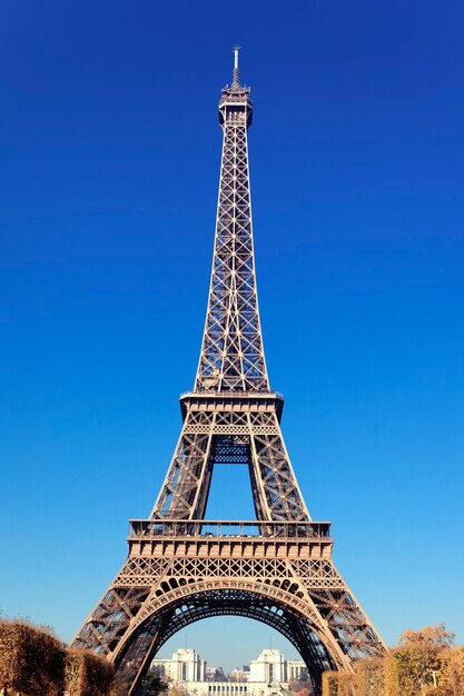 View of famous Eiffel Tower in Paris