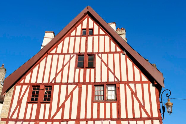 디종 프랑스(Dijon France)의 유명한 외관과 오래된 집의 전망
