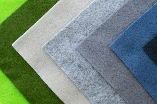 View of felt fabric in different colors