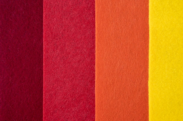 View of felt fabric in different colors