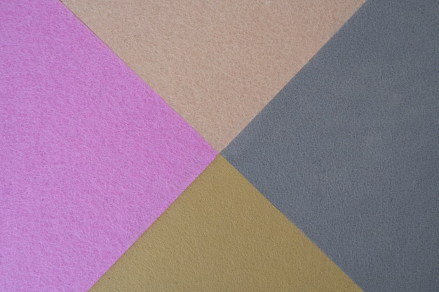 View of felt fabric in geometric shapes