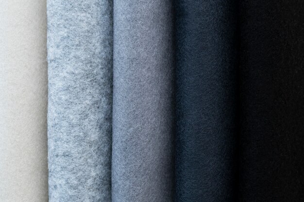 View of felt fabric in gray tones