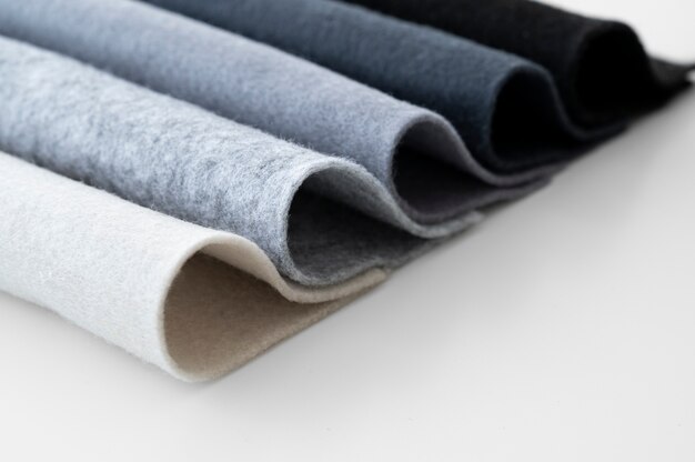 View of felt fabric in gray tones