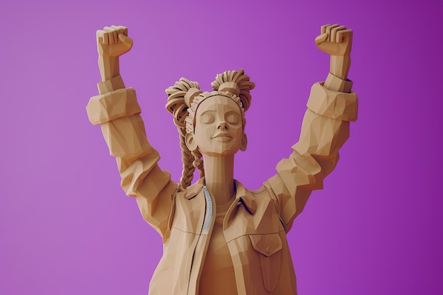 Free photo view of female figurine for women's day celebration