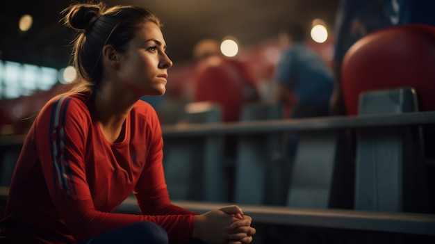 Free photo view of female soccer player