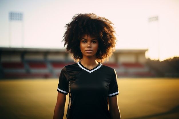 Free photo view of female soccer player