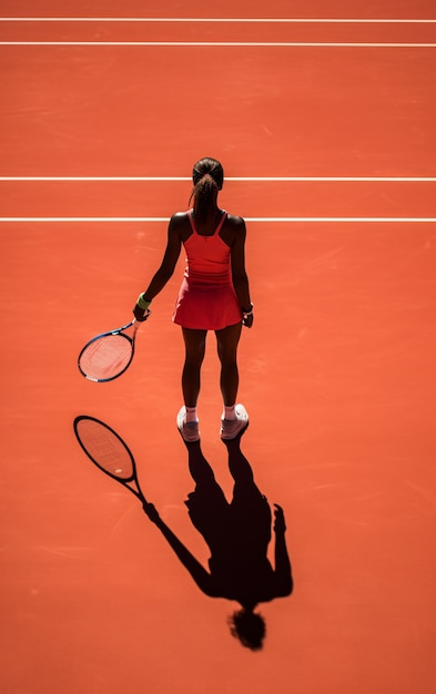 コート上の女性テニス選手の景色