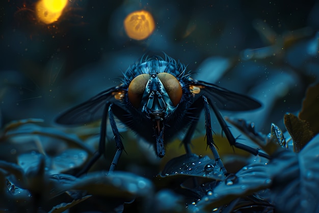 Foto gratuita vista di un insetto mosca con le ali