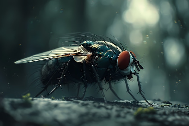 Free photo view of fly insect with wings