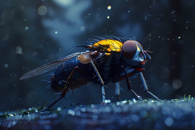 View of fly insect with wings