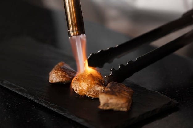 Free photo view of food in a professional kitchen