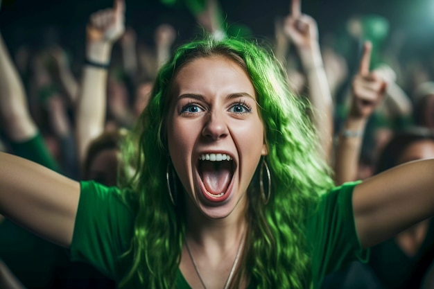 Free photo view of football fan enjoying match