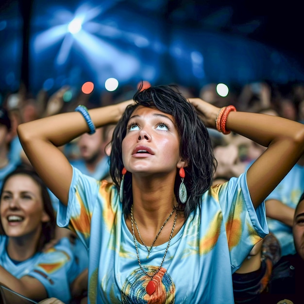 Free photo view of football fan at a match