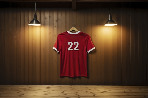 Free photo view of football player t-shirt