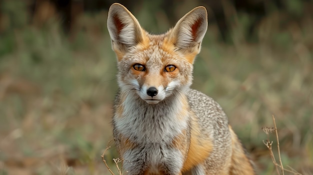 Foto gratuita vista di volpe in natura con molti dettagli