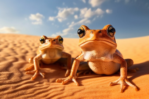 Foto gratuita vista della rana nel deserto