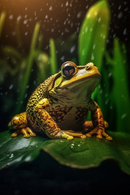 View of frog in nature