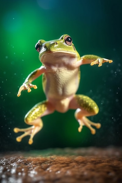 Free photo view of frog in nature