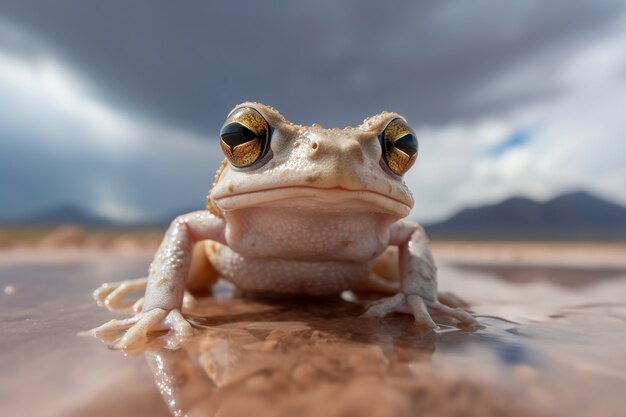 View of frog in nature