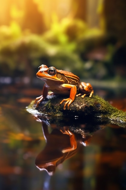 Free photo view of frog in nature